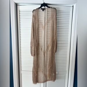 Forever 21 Shimmering Rose Gold Gold Mesh Duster